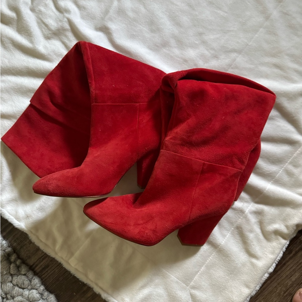 Red Suede Women's Boots